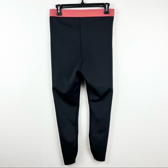 OUTDOOR VOICES Smooth 7/8 Leggings, Black with Desert Rose Spellout Band, Size M - Picture 8 of 11